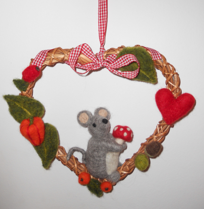 Herbst-Herz mit Maus